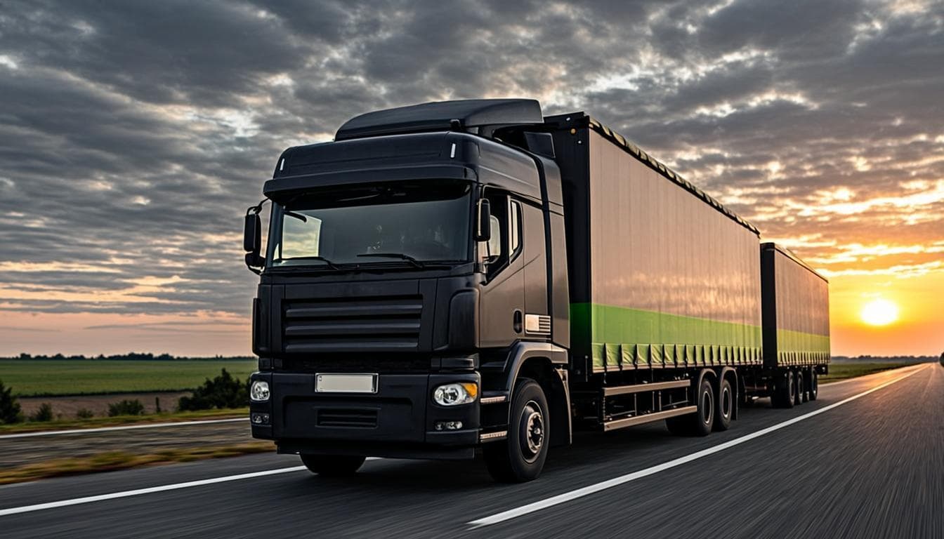 Karar logistics truck on an Indian highway at dawn